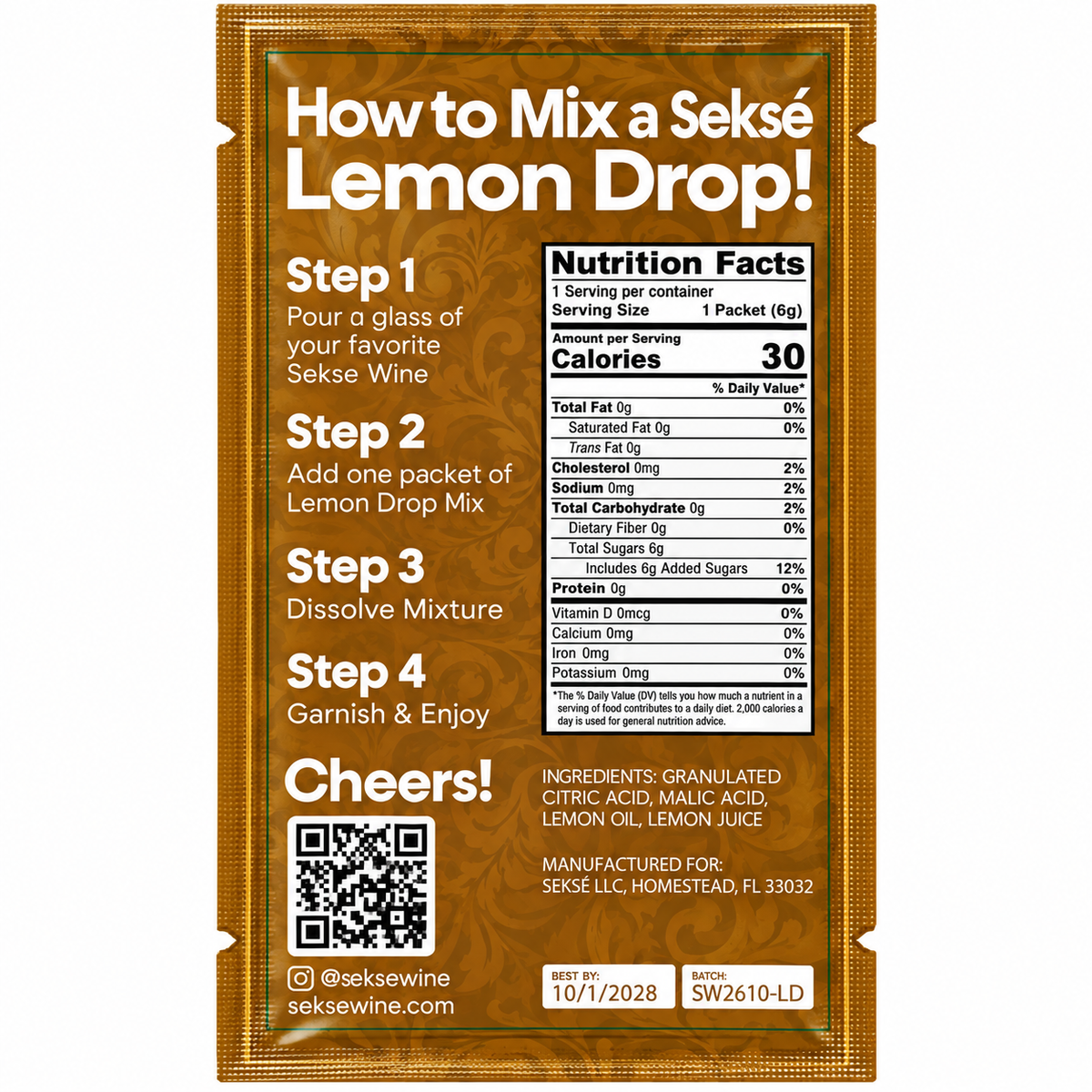 Sekse Lemon Drop Single Reserve Serve Wine Mixer